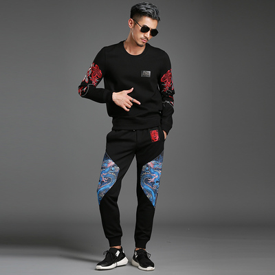 融合傳統與潮流 2017秋冬男士刺繡衛衣套裝引領國風新時尚